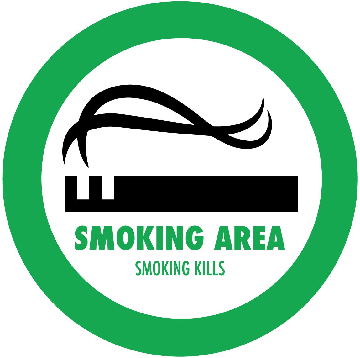 Smoking Area Decal - New Signs