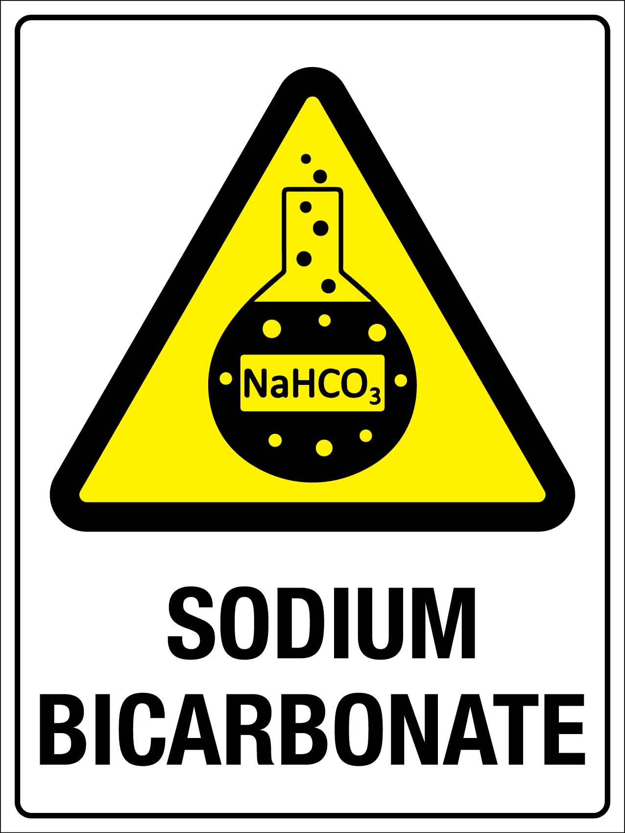 Sodium Bicarbonate Sign - New Signs