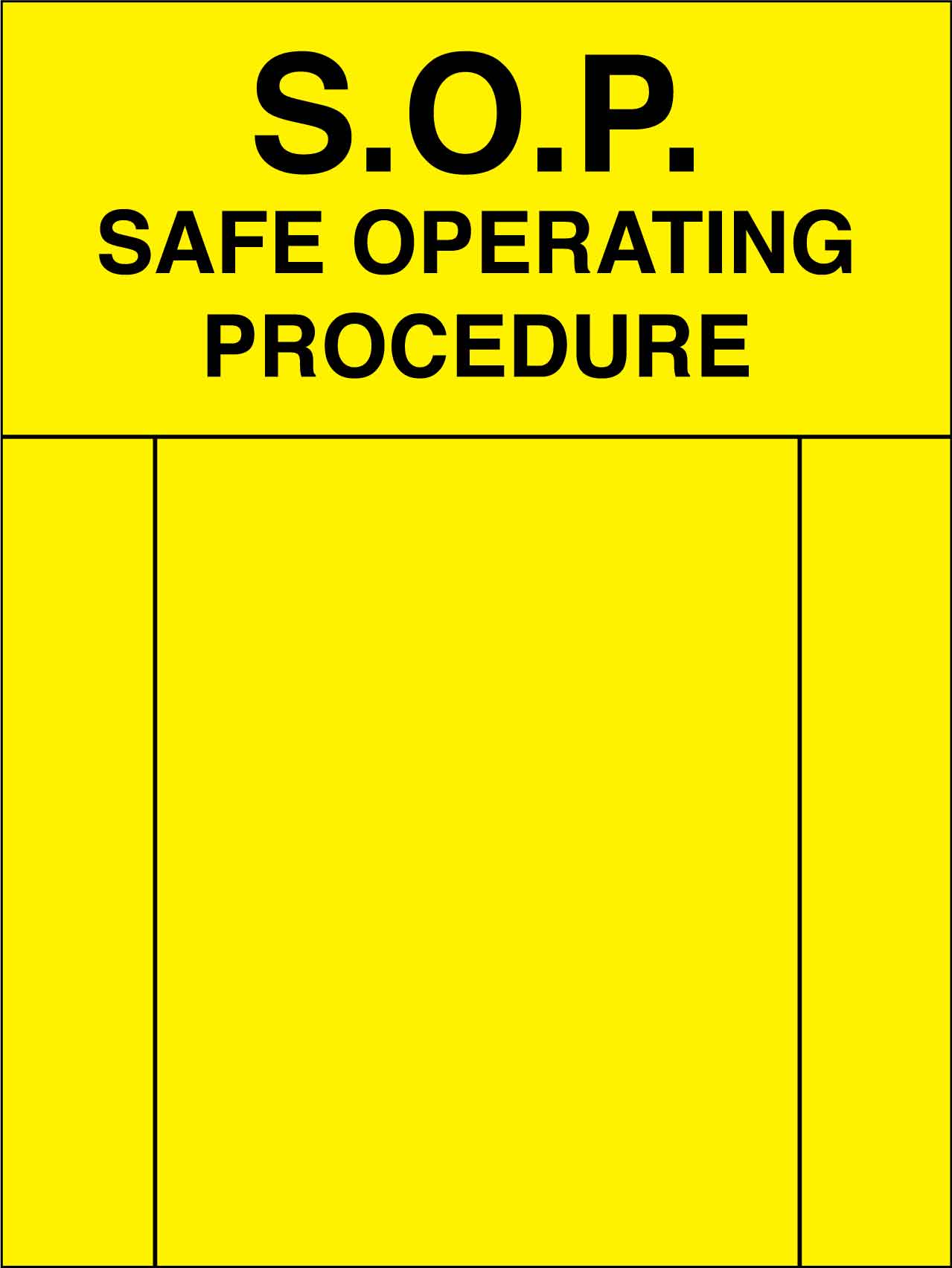 SOP Safe Operating Procedure Sign - New Signs