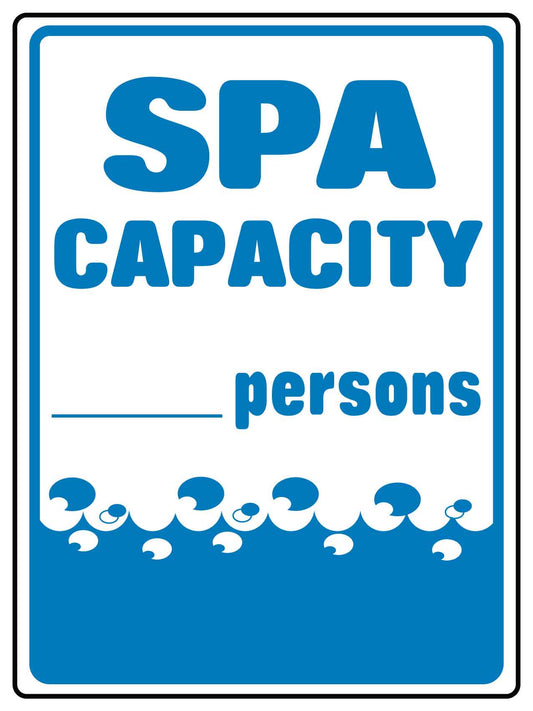 Spa Capacity Sign - New Signs