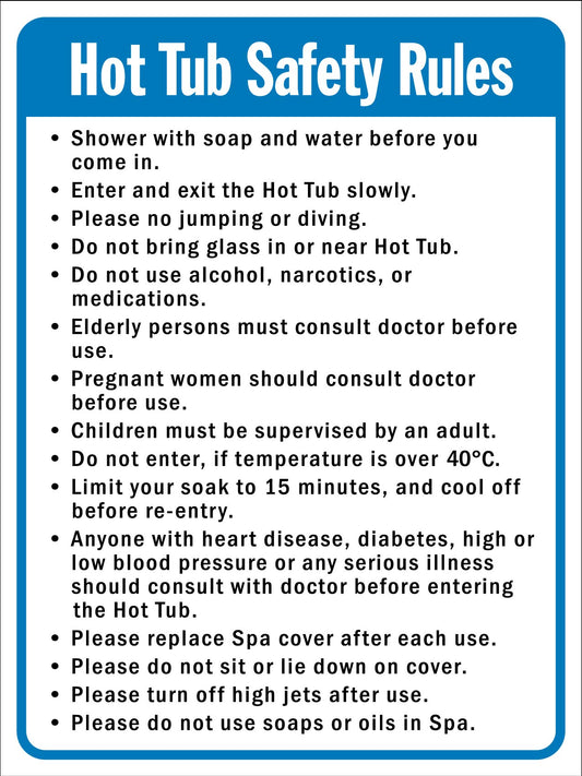 Spa Rules 4 Sign - New Signs