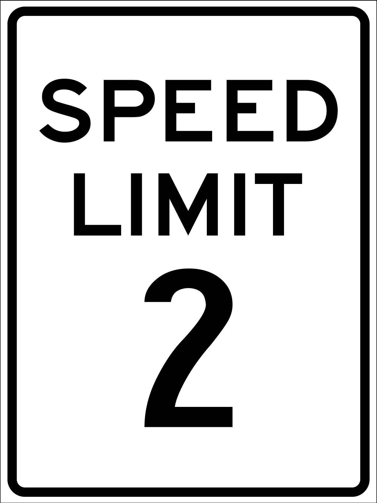 Speed Limit 2 Sign - New Signs