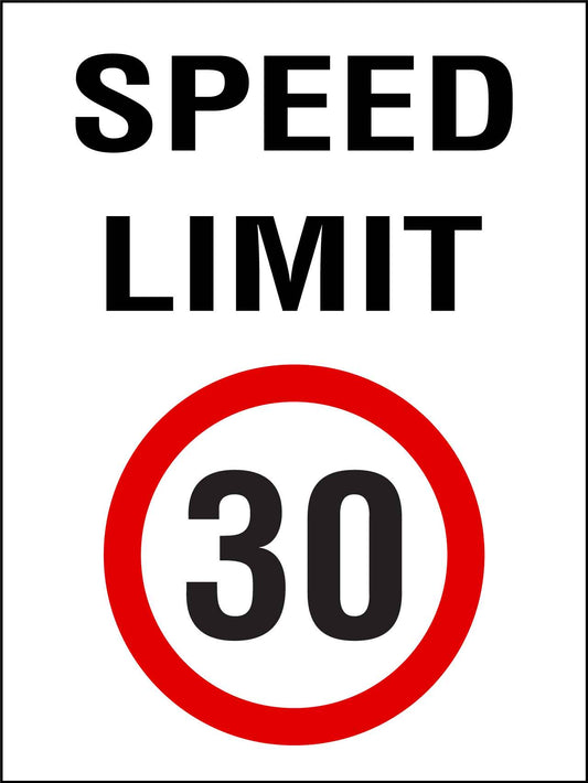 Speed Limit 30km Sign - New Signs