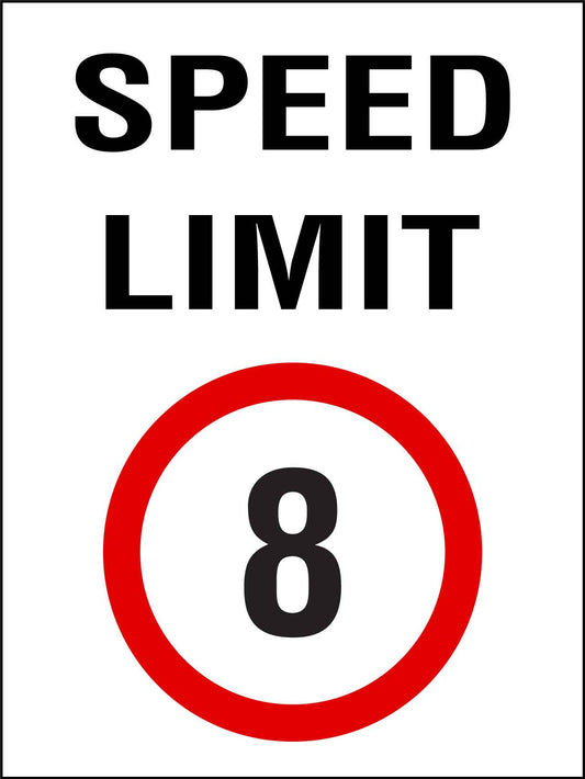 Speed Limit 8km Sign - New Signs