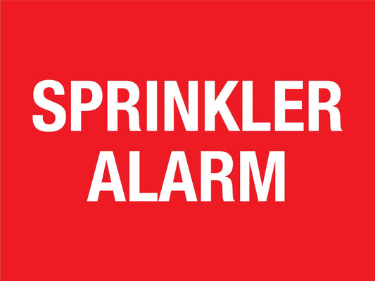 Sprinkler Alarm Sign - New Signs