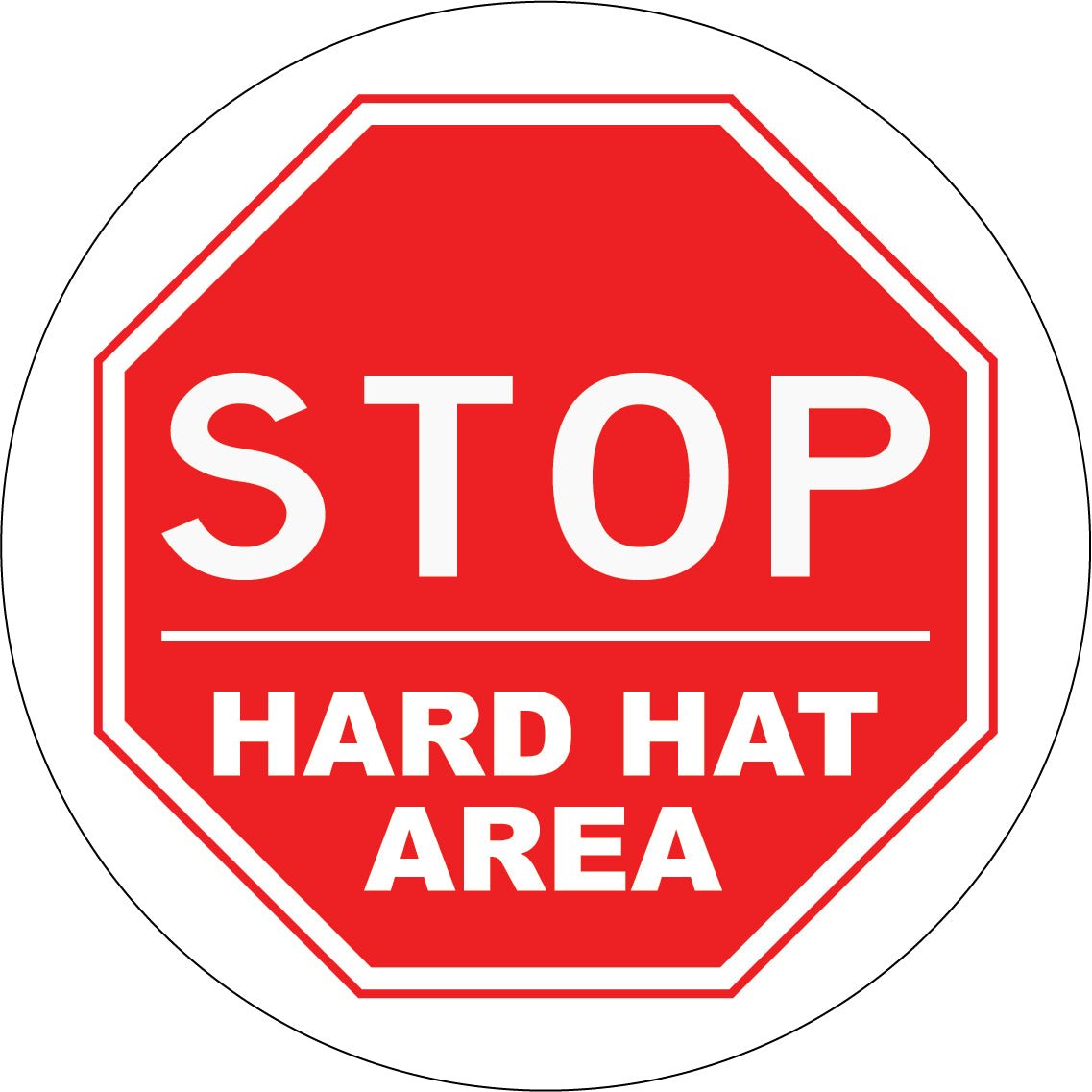 Stop Hard Hat Area Decal - New Signs