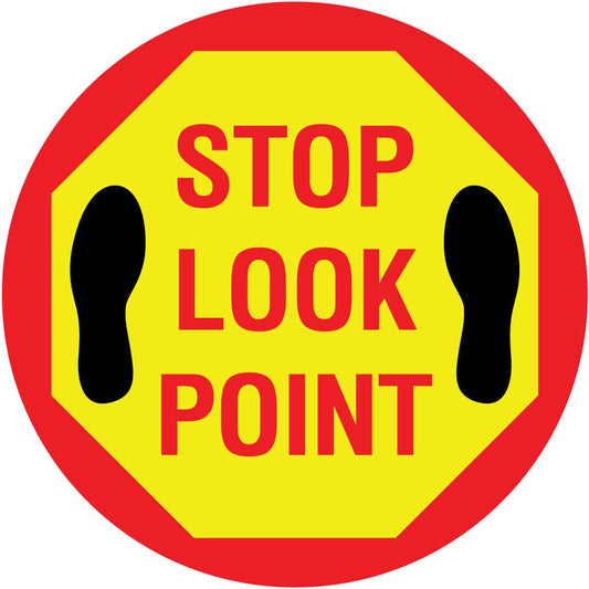 Stop Look Point Decal - New Signs