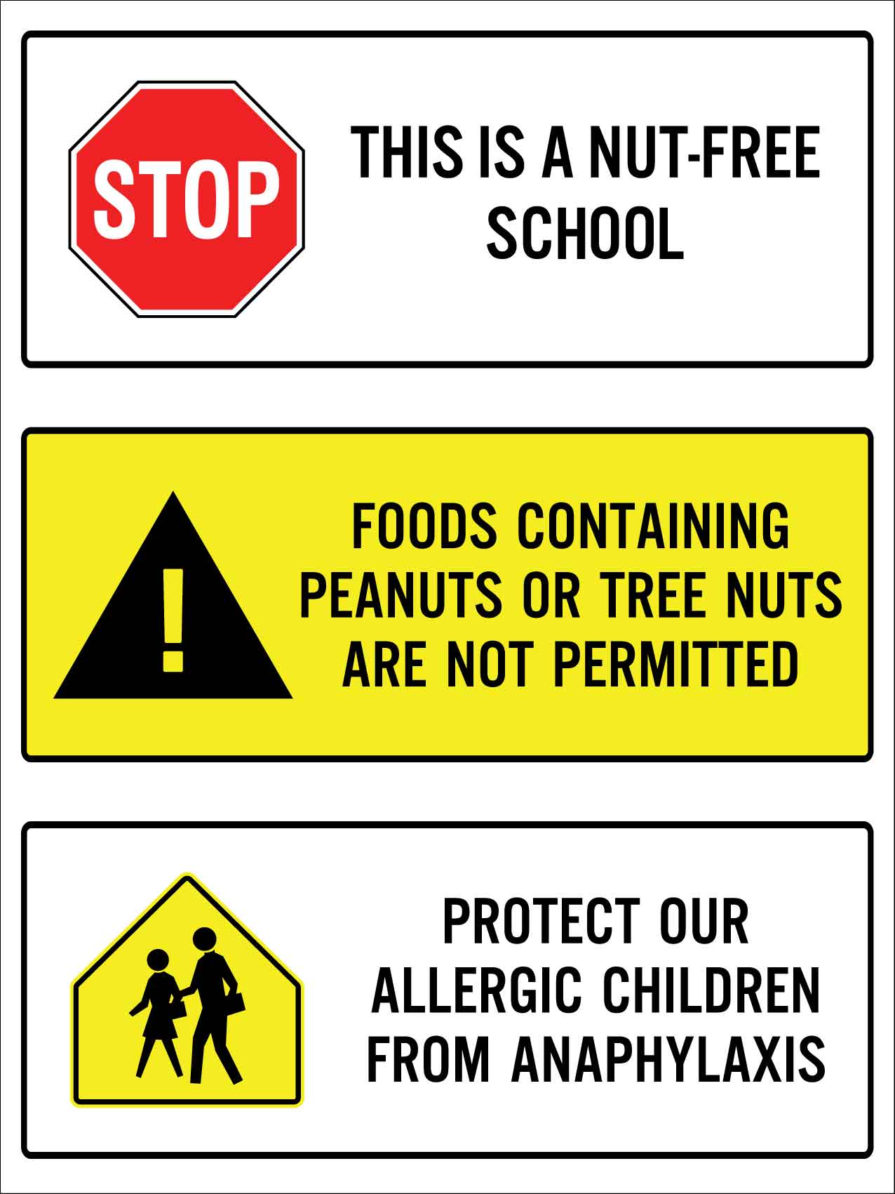 Stop This is A Nut - Free School Sign - New Signs