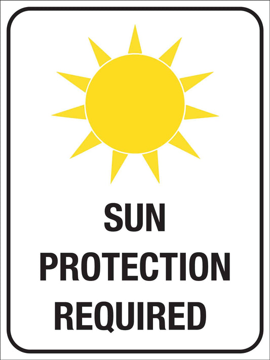 Sun Protection Required Sign With Symbol Sign - New Signs