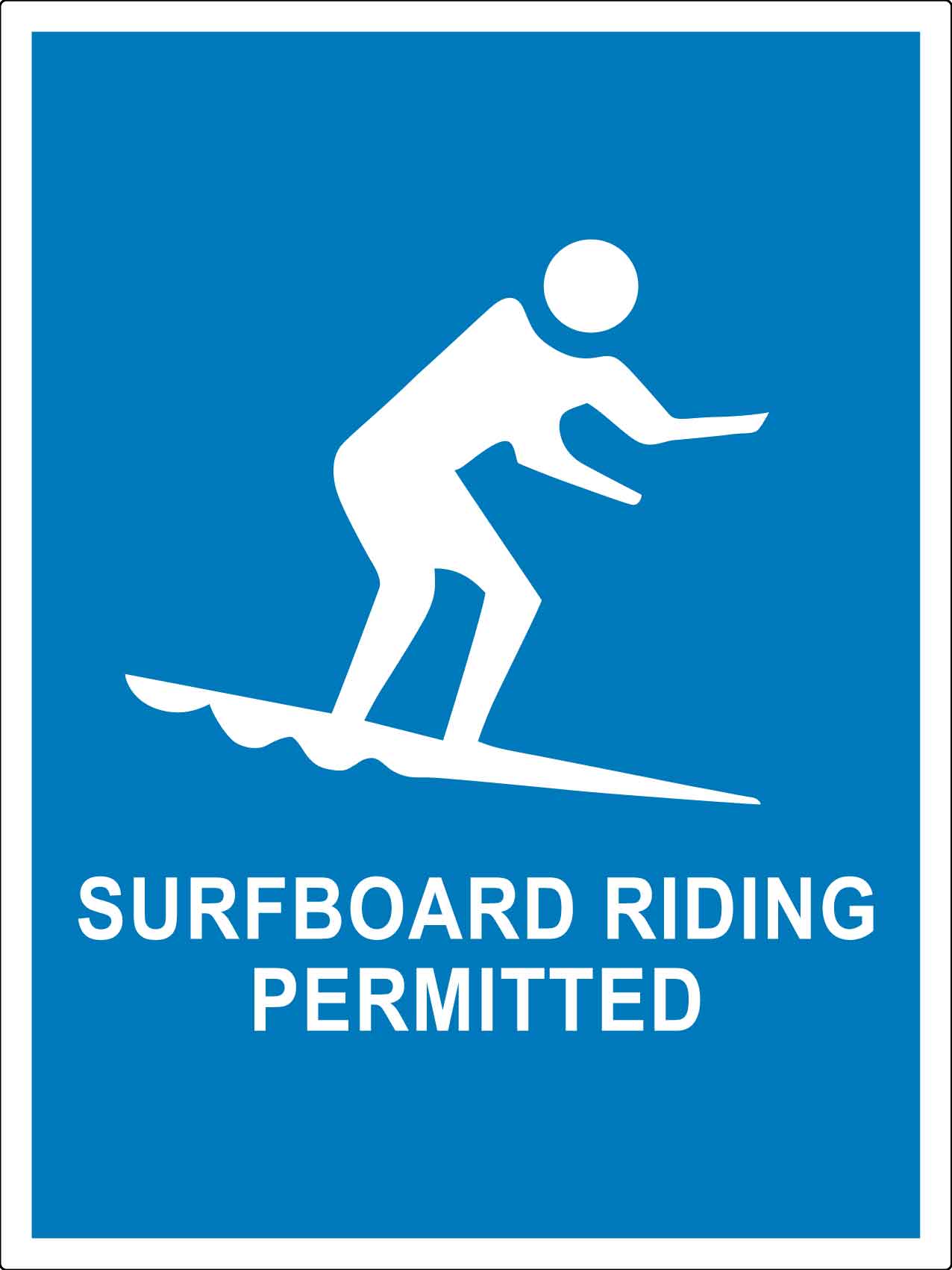 Surfboard Riding Permitted Sign - New Signs