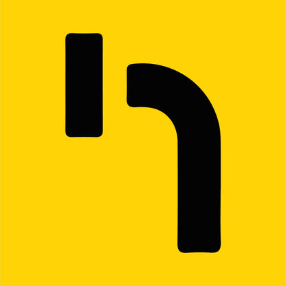 T Curved Left Multi Message Traffic Sign - New Signs
