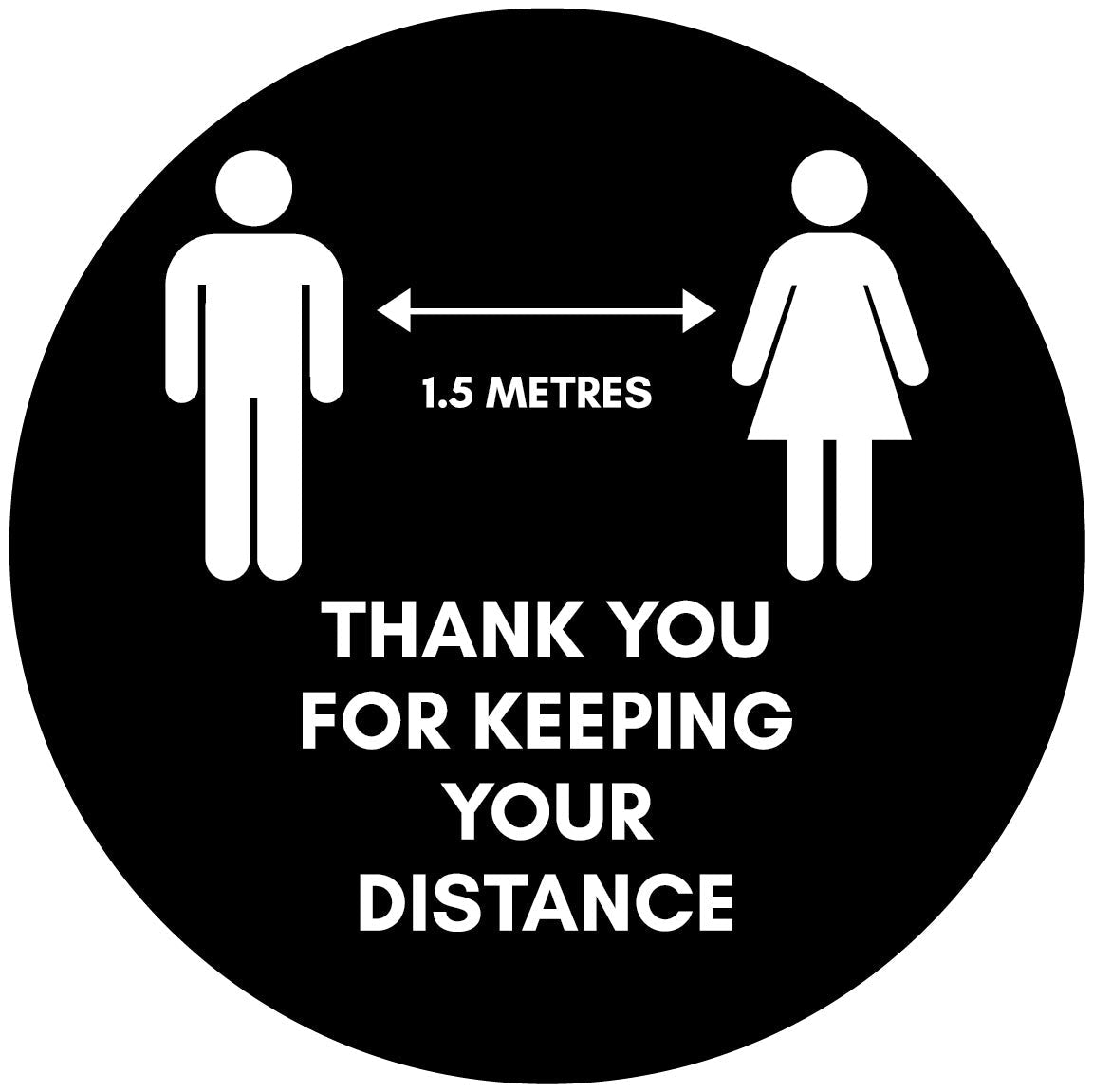 Thank You For Keeping Your Distance Floor Sticker - Anti Slip - New Signs