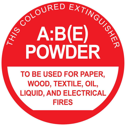 This Coloured Extinguisher AB(E) Powder Decal - New Signs