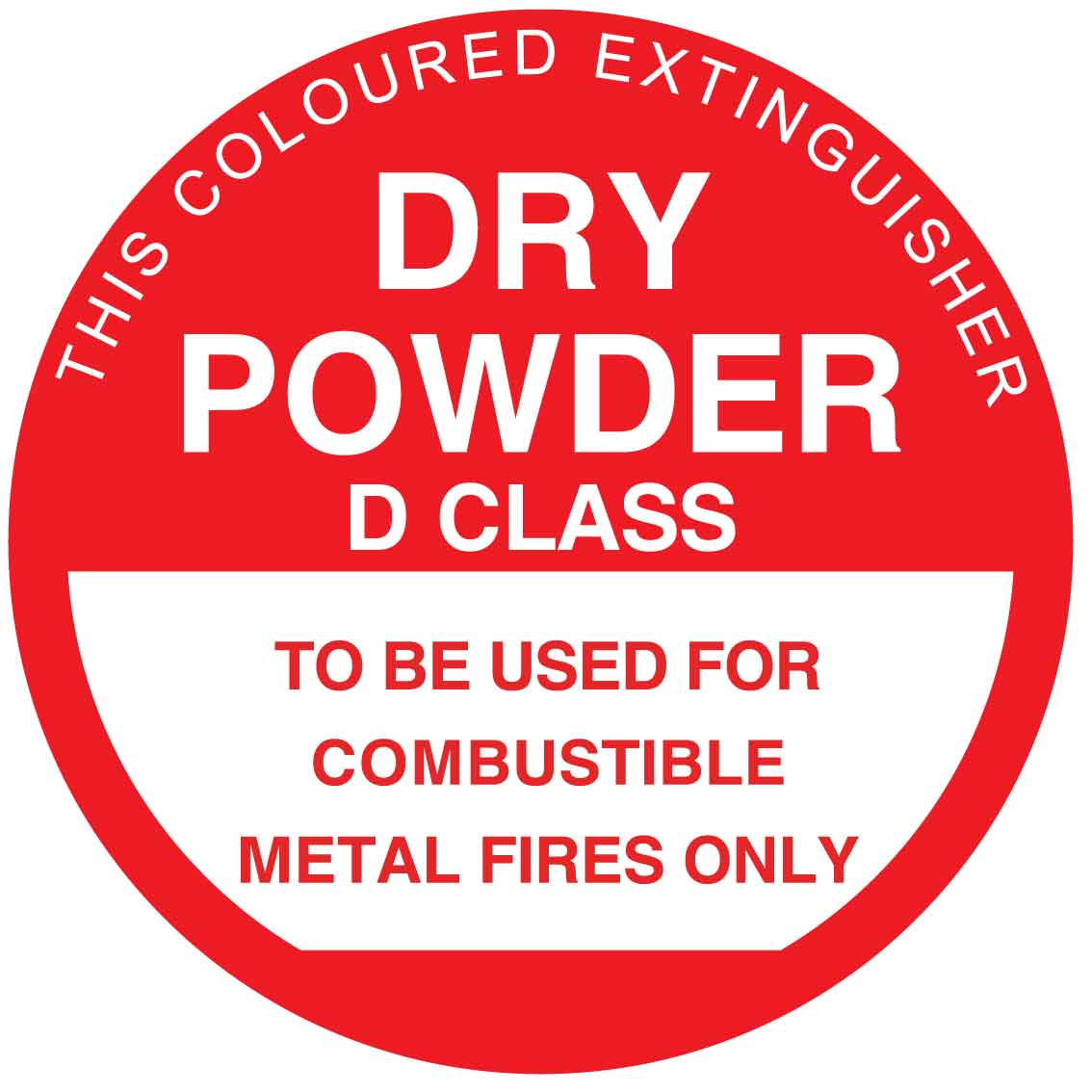 This Coloured Extinguisher Dry Powder Decal - New Signs