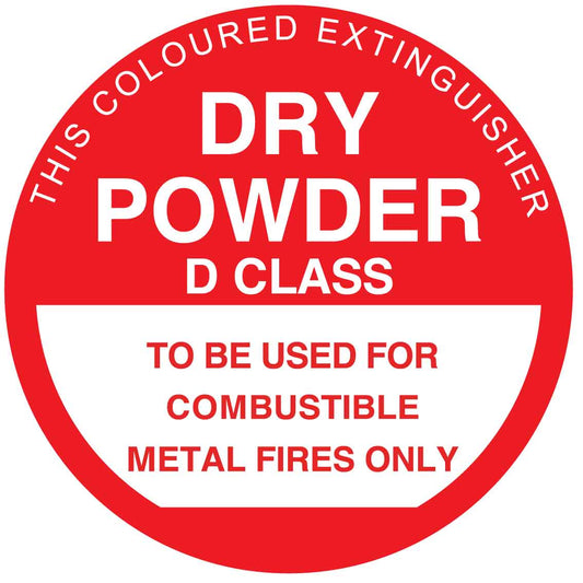 This Coloured Extinguisher Dry Powder Decal - New Signs