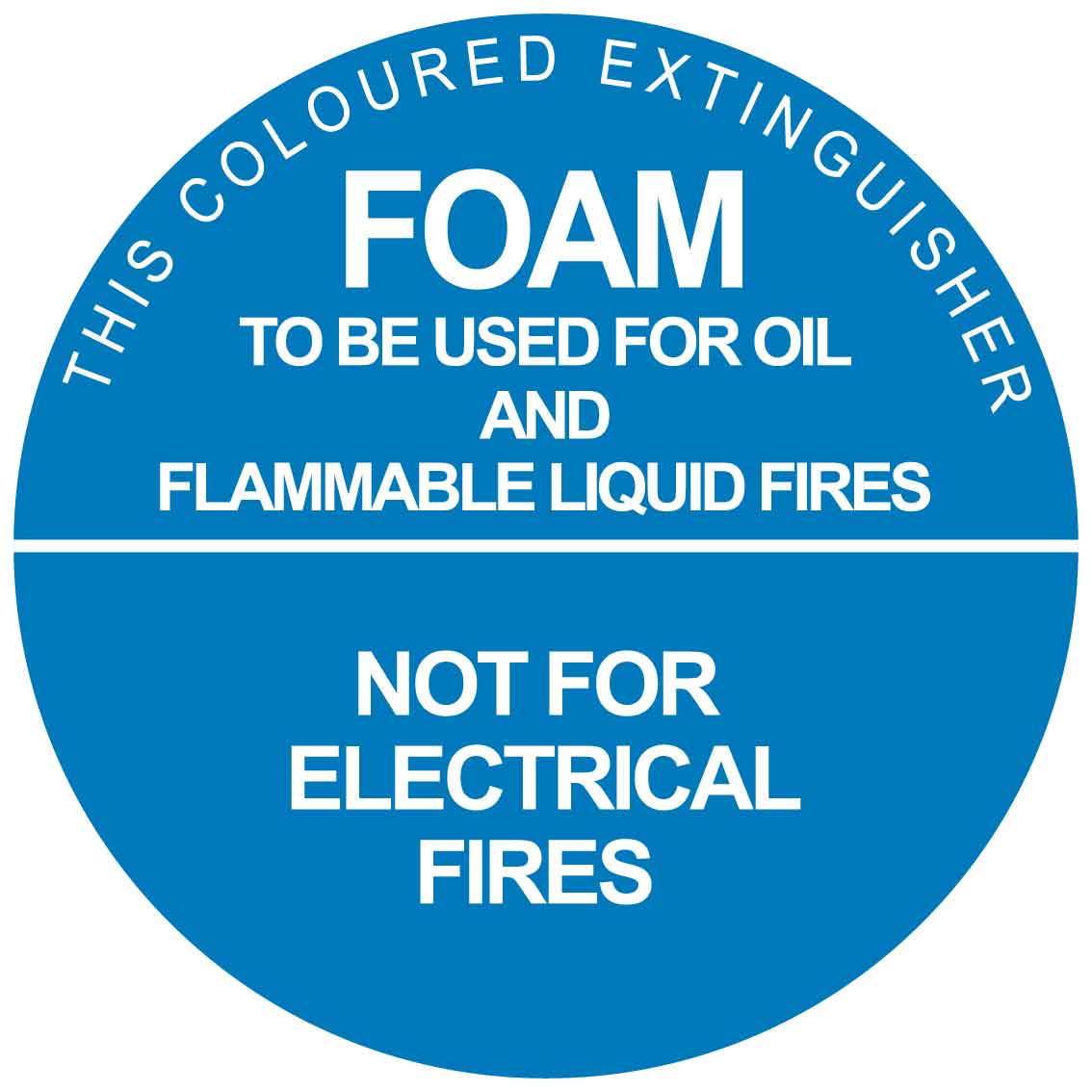 This Coloured Extinguisher Foam Decal - New Signs