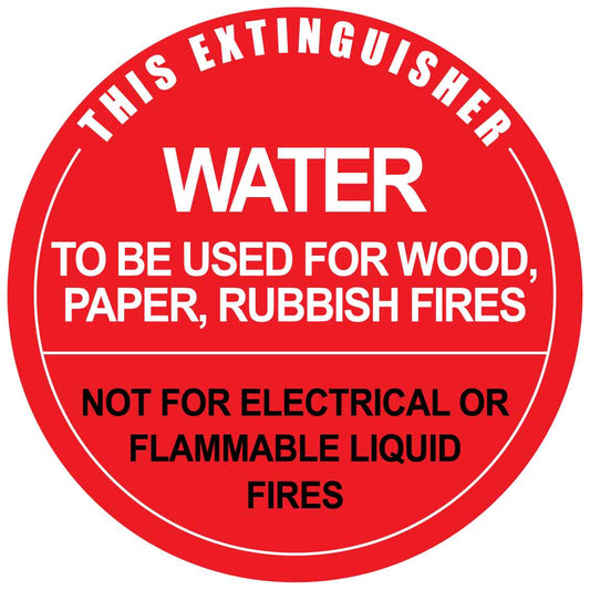 This Extinguisher Water Decal - New Signs
