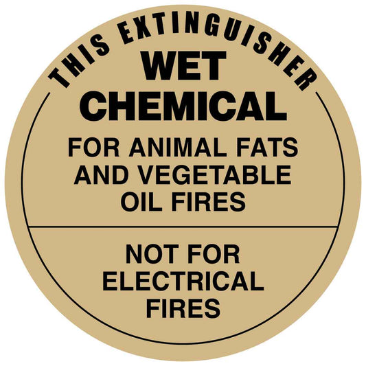 This Extinguisher Wet Chemical Decal - New Signs