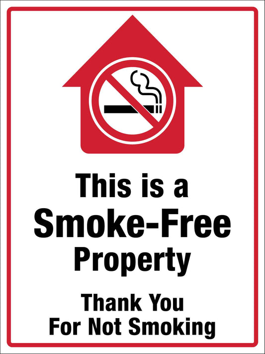 This Is a Smoke Free Property Thank You Sign - New Signs