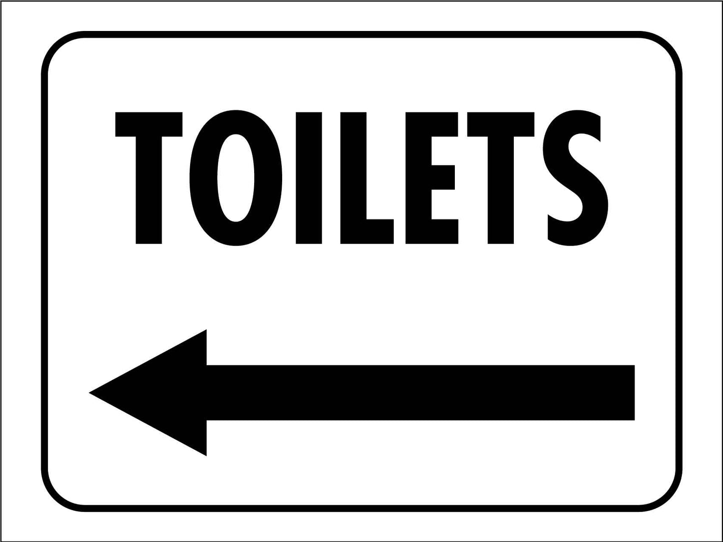 Toilet (Arrow Left) Sign - New Signs