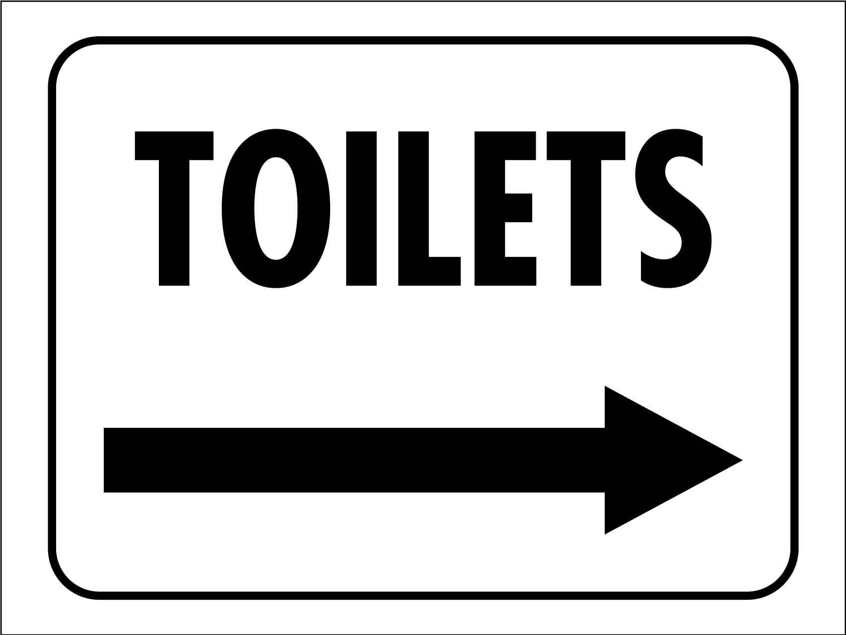Toilet (Arrow Right) Sign – New Signs
