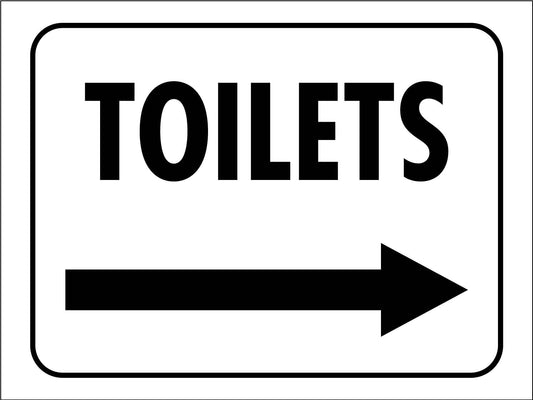 Toilet (Arrow Right) Sign - New Signs