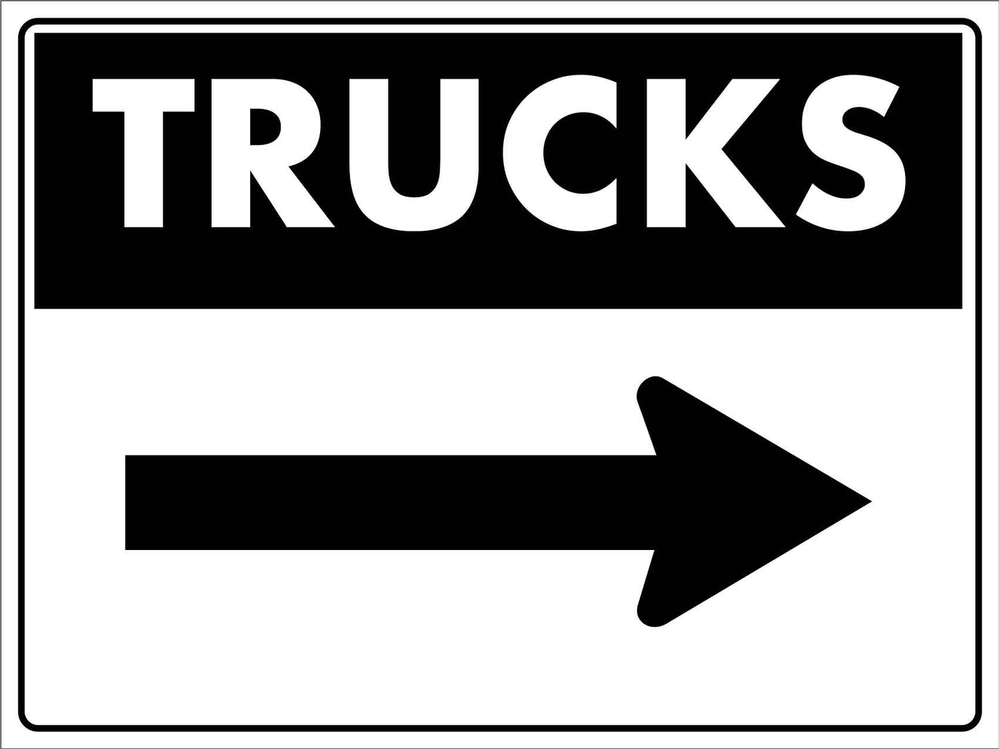 Trucks Arrow Right Sign - New Signs
