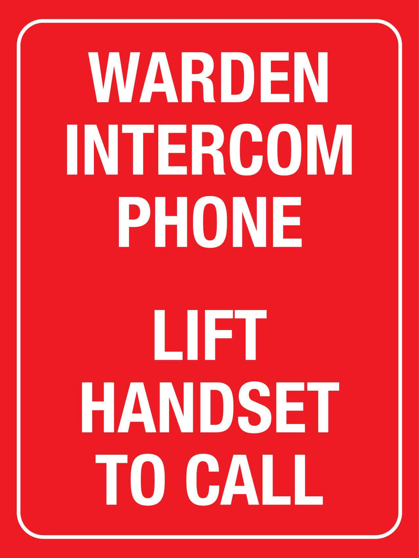 Warden Intercom Phone Lift Handset To Call Sign – New Signs