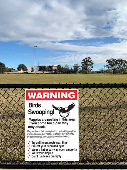 Warning Birds Swooping Sign - New Signs
