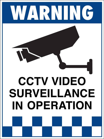 Warning CCTV Video Surveillance In Operation Sign - New Signs
