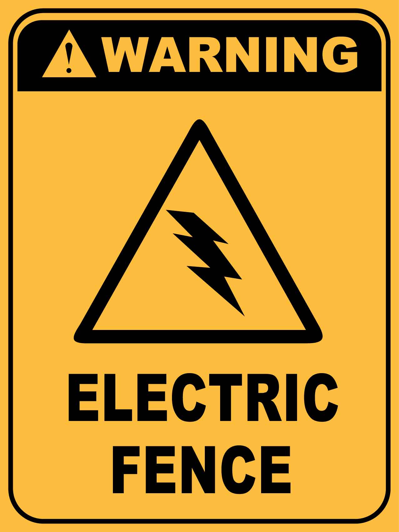 Warning Electric Fence Sign - New Signs
