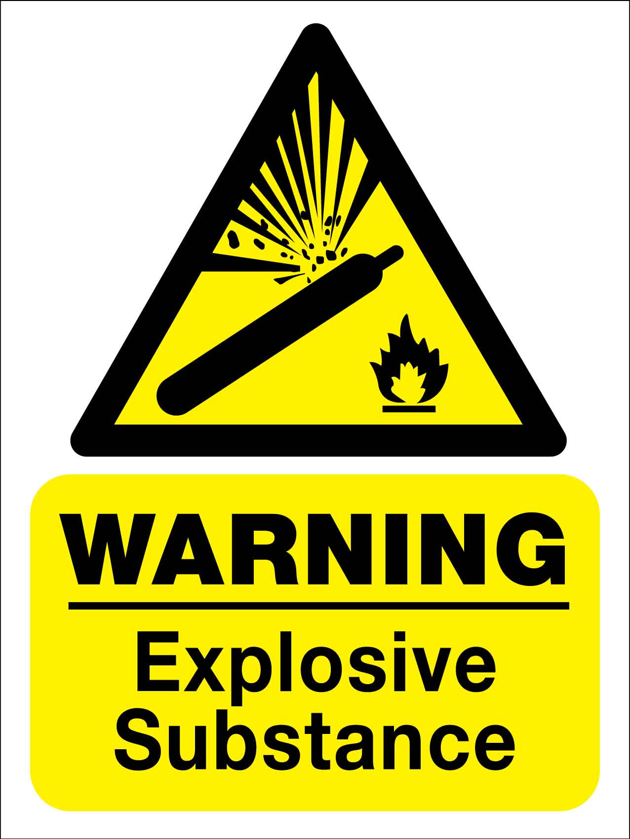 Warning Explosive Substance Sign – New Signs