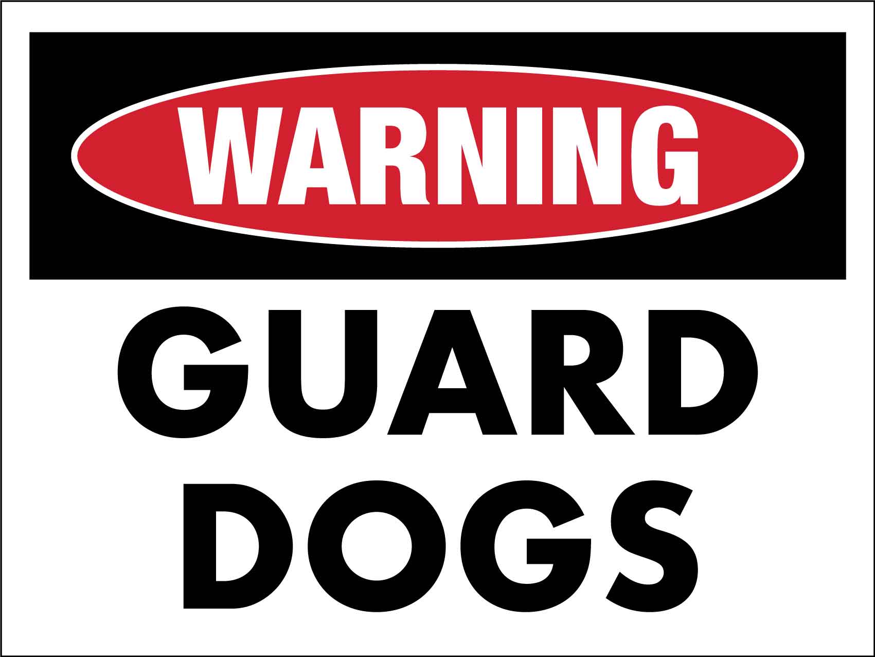Warning Guard Dogs Sign - New Signs