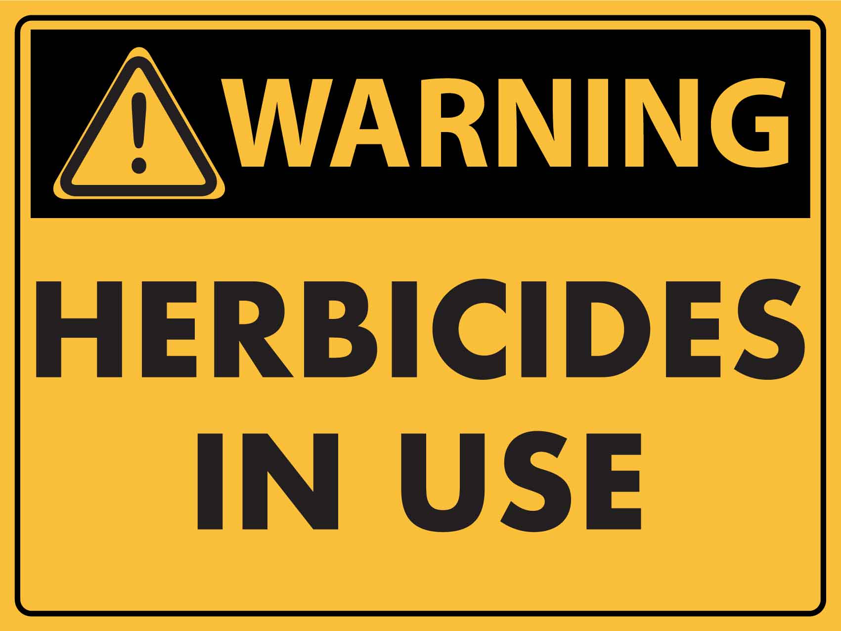 Warning Herbicides In Use Sign - New Signs