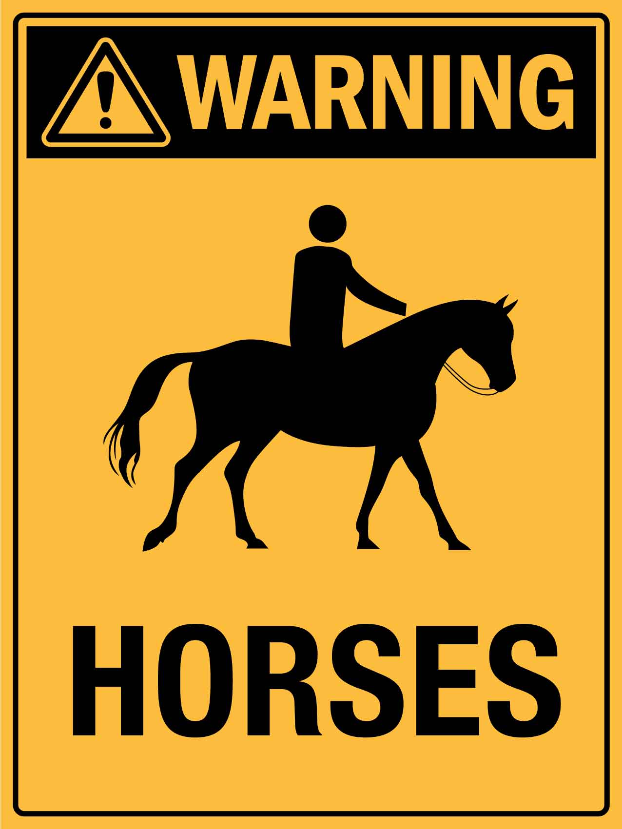 Warning Horses Sign - New Signs