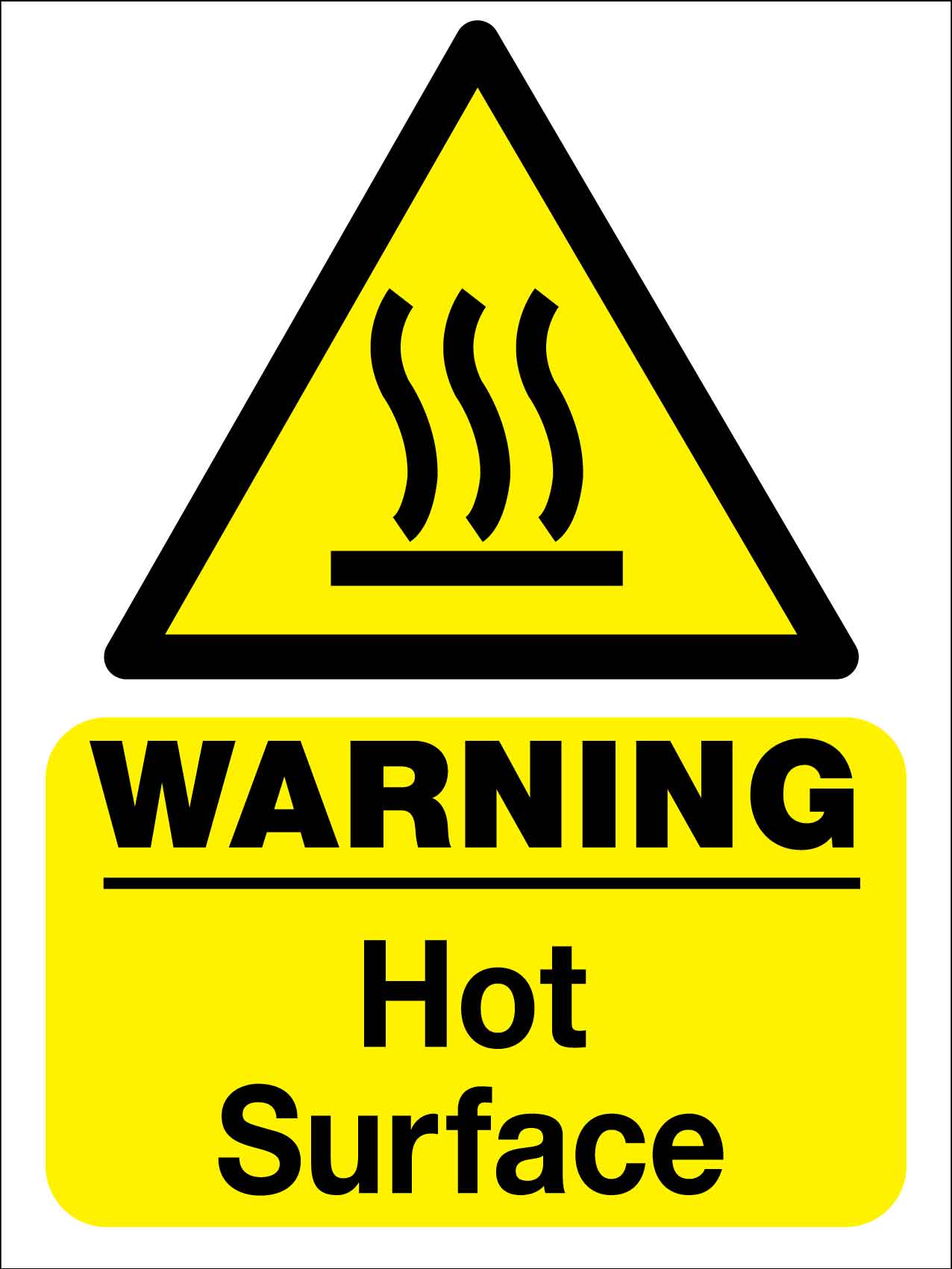 Warning Hot Surface Sign - New Signs