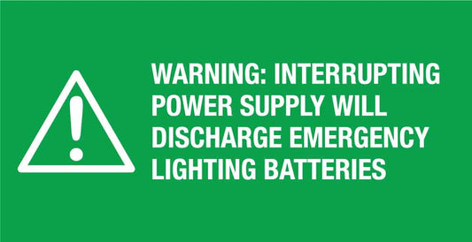 Warning Interrupting Power Supply Small Sign - New Signs