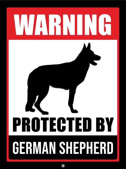 Warning Protected By German Shepherd Sign - New Signs