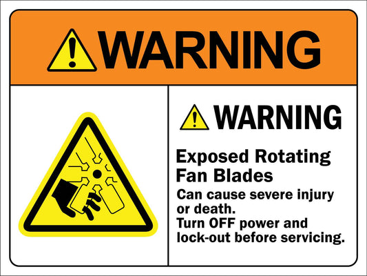 Warning Rotating Fan Blades Sign - New Signs