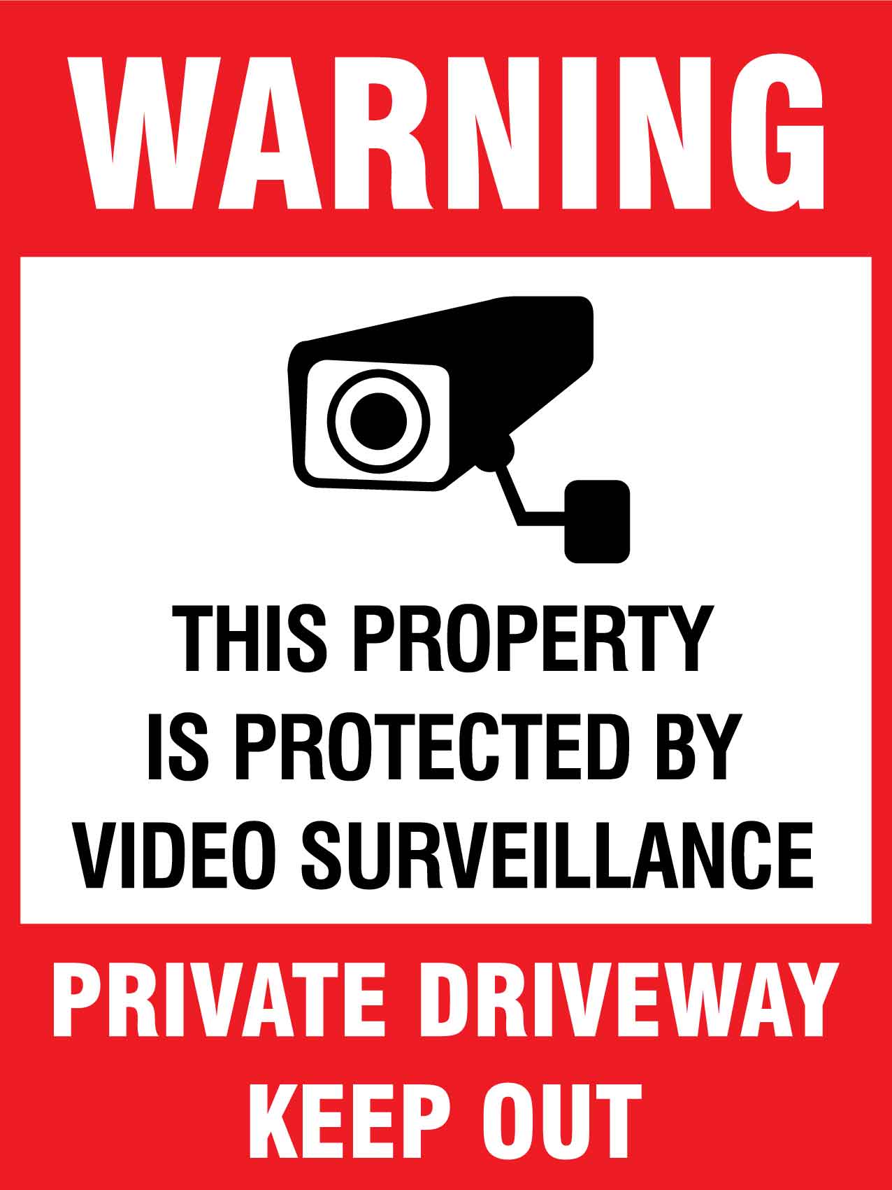 Warning This Property is Protected by Video Surveillance Private Driveway Keep Out Sign - New Signs