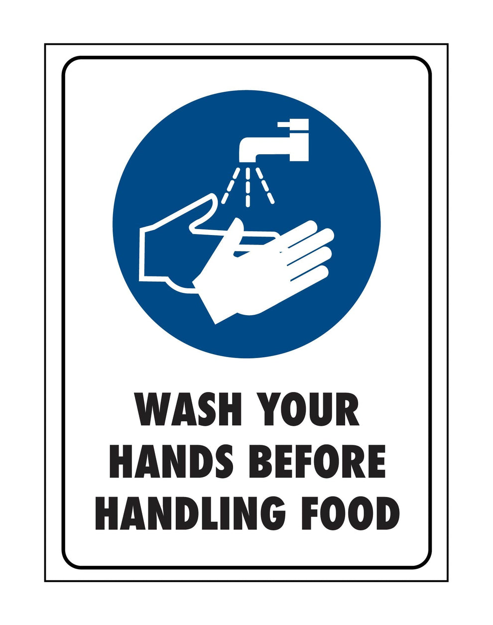 Wash Your Hands Before Handling Food Sign – New Signs