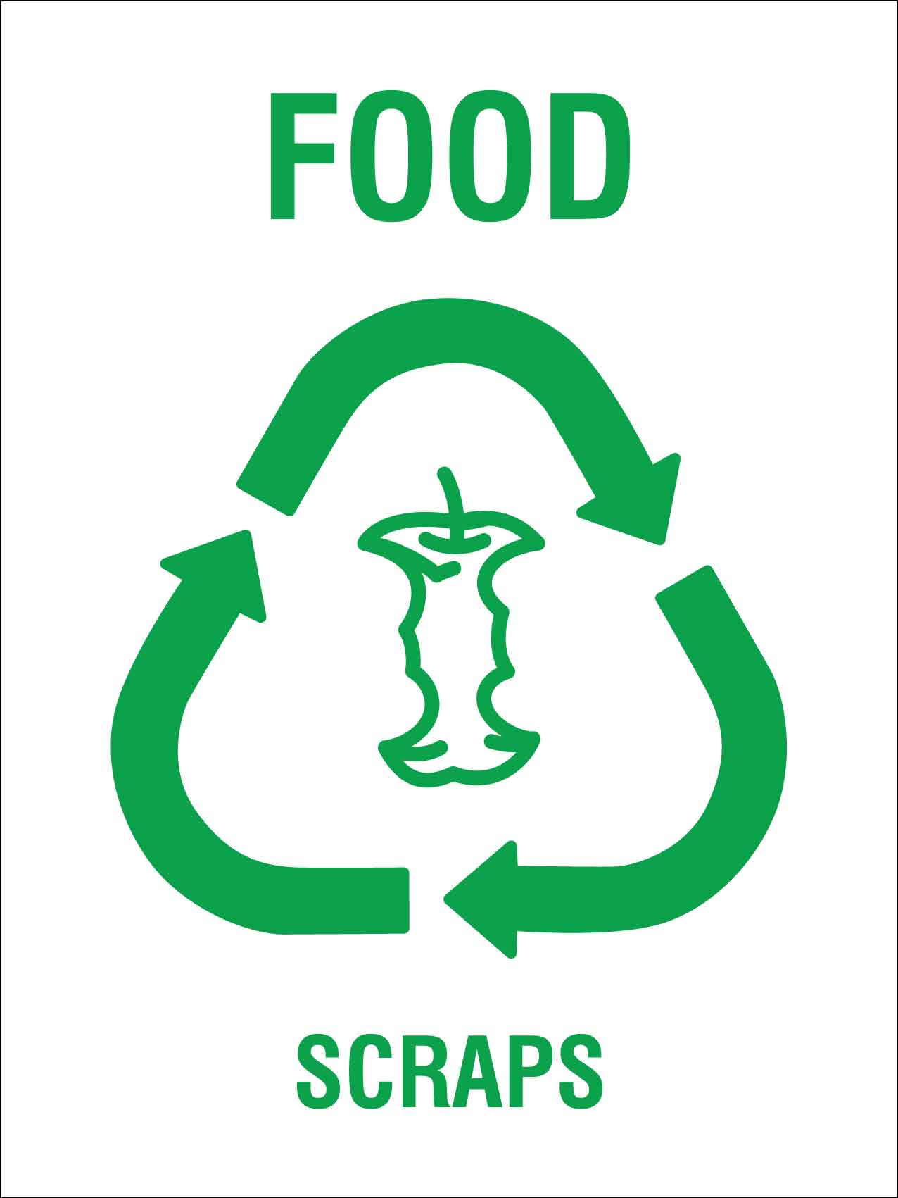 Waste Food Scraps Sign - New Signs