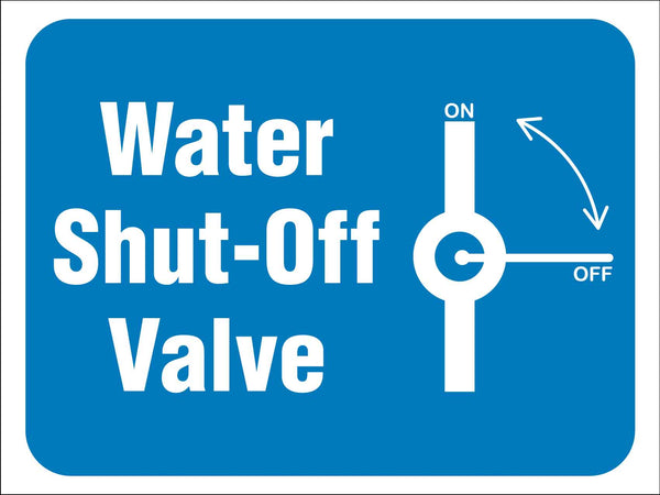 Seco Water Mains Shut Off Valve Sign, 200mm X 150mm - 1mm Semi Rigid - View #9