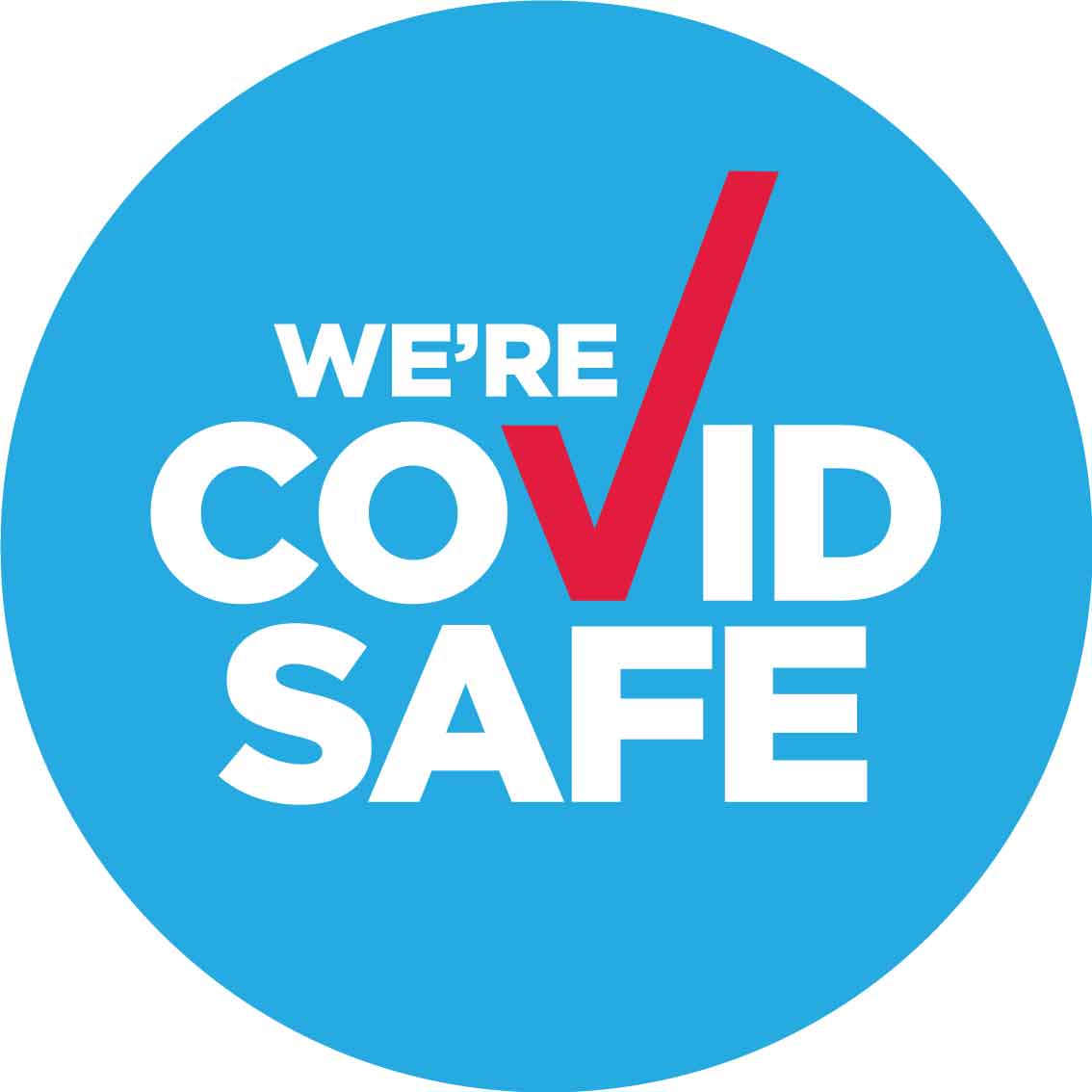 We're Covid Safe Decal - New Signs