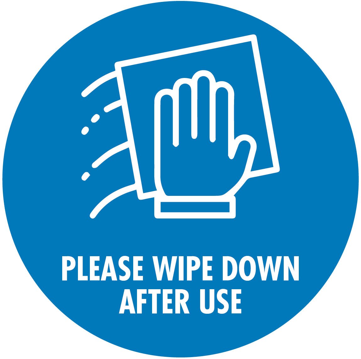 Wipe Down Blue Decal - New Signs