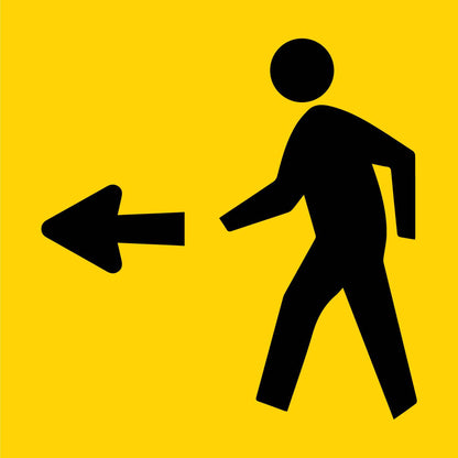 Yellow Man (Arrow Left) Multi Message Traffic Sign - New Signs