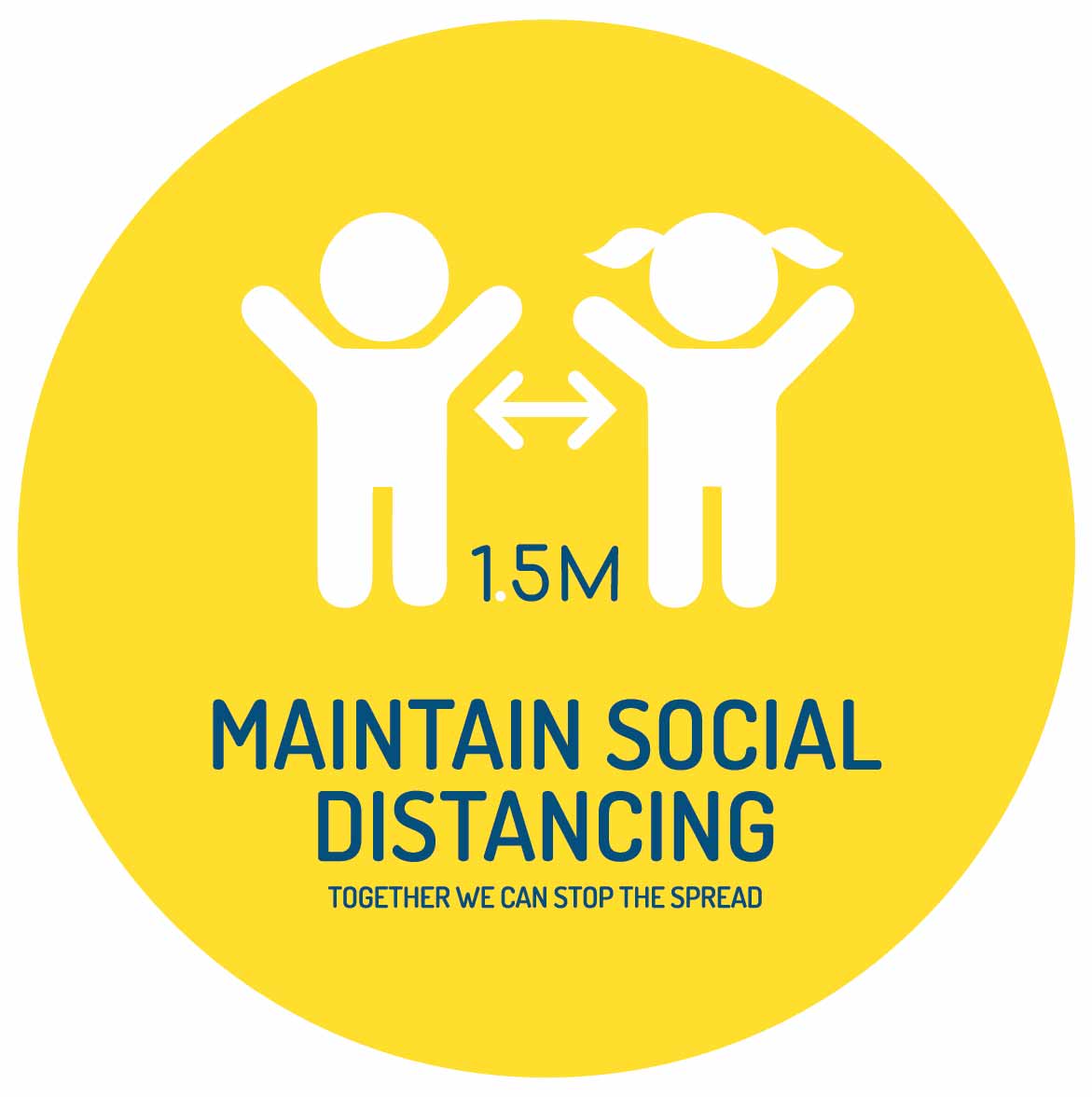 Yellow & White Social Distancing Kids Floor Sticker - Anti Slip - New Signs